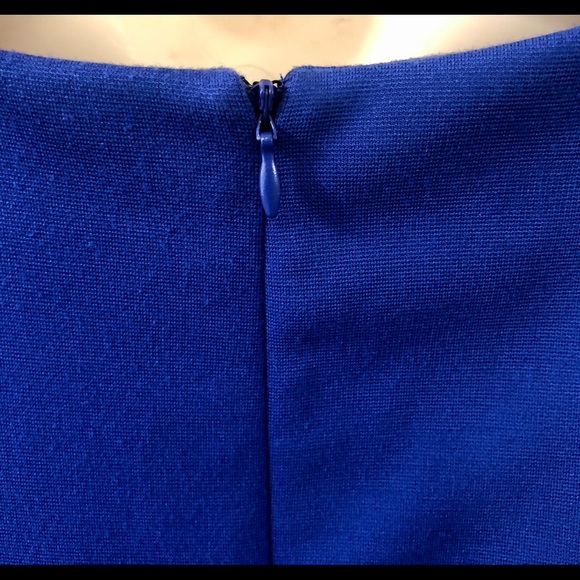Premise Dresses Blue Laced Shoulders Sheath Dress - Picture 6 of 11